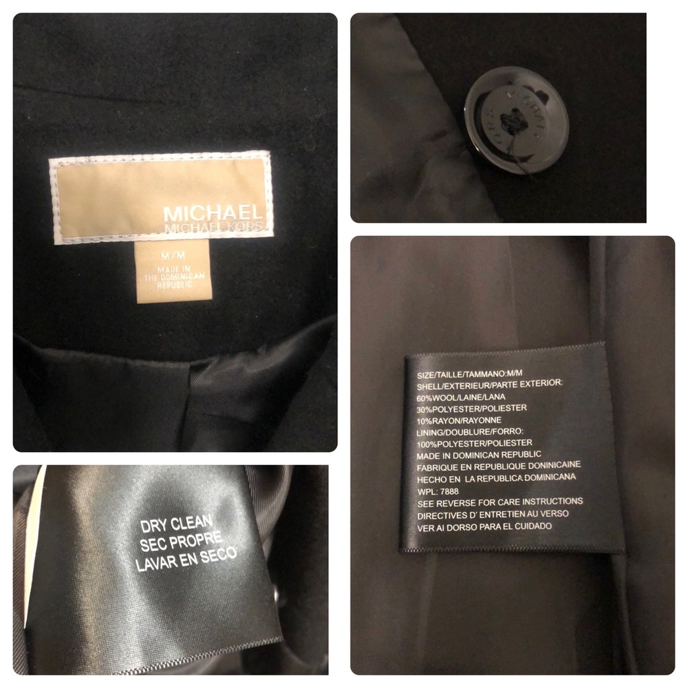 MICHAEL Michael Kors Wool, Front Pockets Double Breasted Coat/EUC - Picture 9 of 15